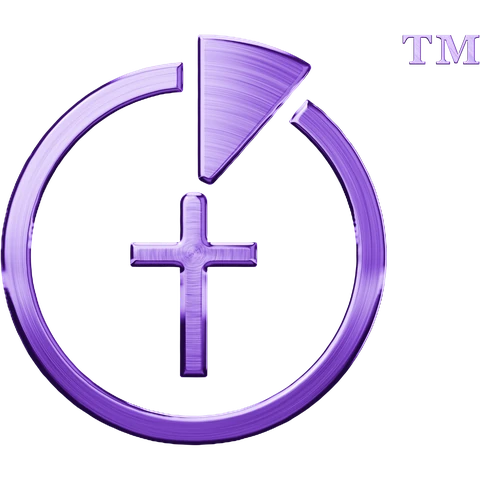 The Minute symbol™ of The Gospel In Five Minutes™ in purple stainless steel